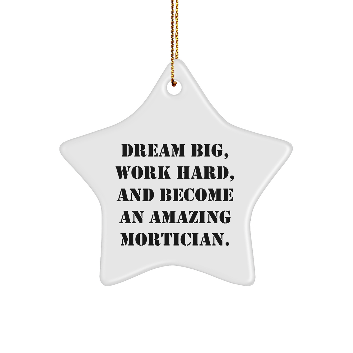 Inspirational Mortician Career Gifts: Dream Big, Work Hard Star Ornament for Mortician Friends and Family, Unique Mortician Christmas Unique Gifts - Image 1