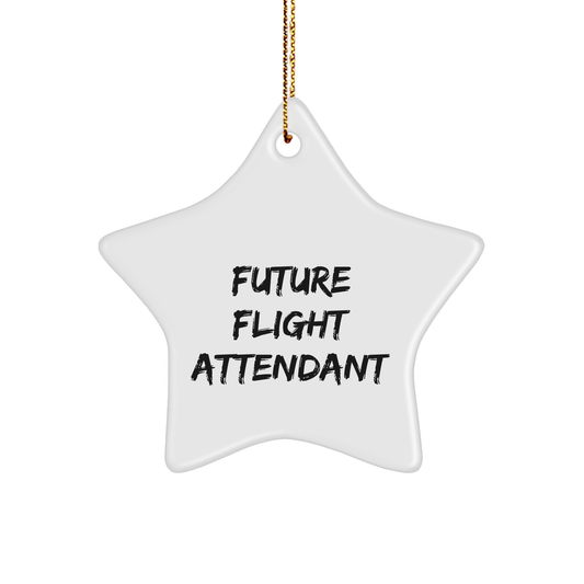 Funny Future Flight Attendant Gifts from Family for Flight Attendant Star Ornament, Christmas Unique Gifts - Image 1