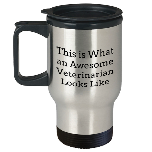 Veterinarian Gifts from Men - This Is What An Awesome Veterinarian Looks Like, Travel Mug for Father's Day - Image 1