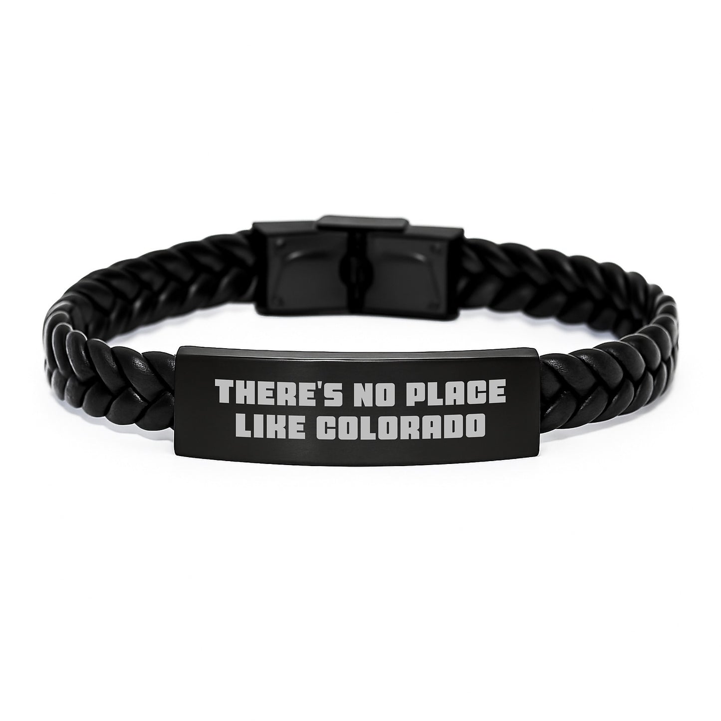 Colorado Unique Gifts from Family to Friends, Interlaced Leather Bracelets with Funny Quote 'There's No Place Like Colorado' for Birthday - Image 1