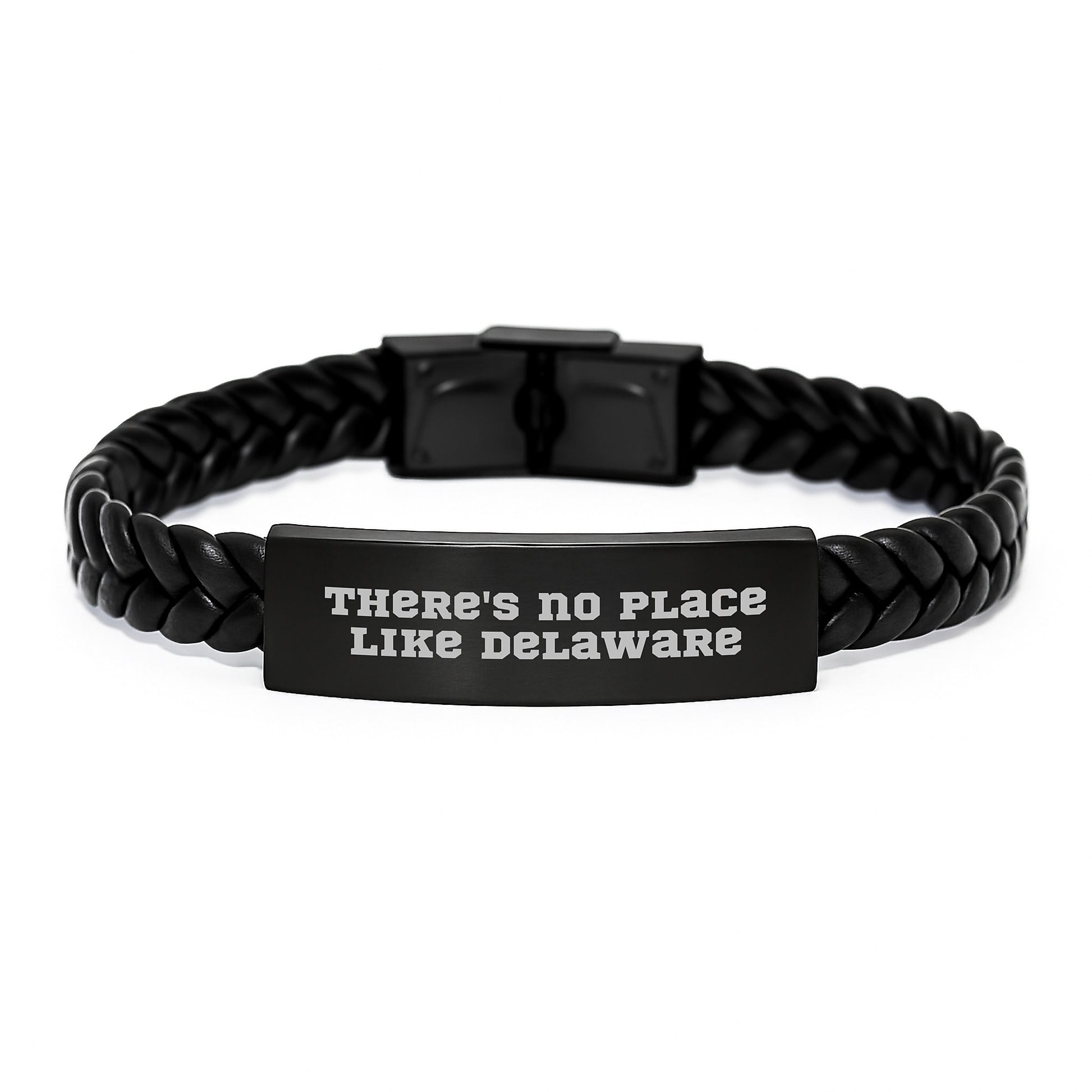 Delaware Gifts from Friends Unique Interlaced Leather Bracelet 'There's No Place Like Delaware' Graduation - Image 1
