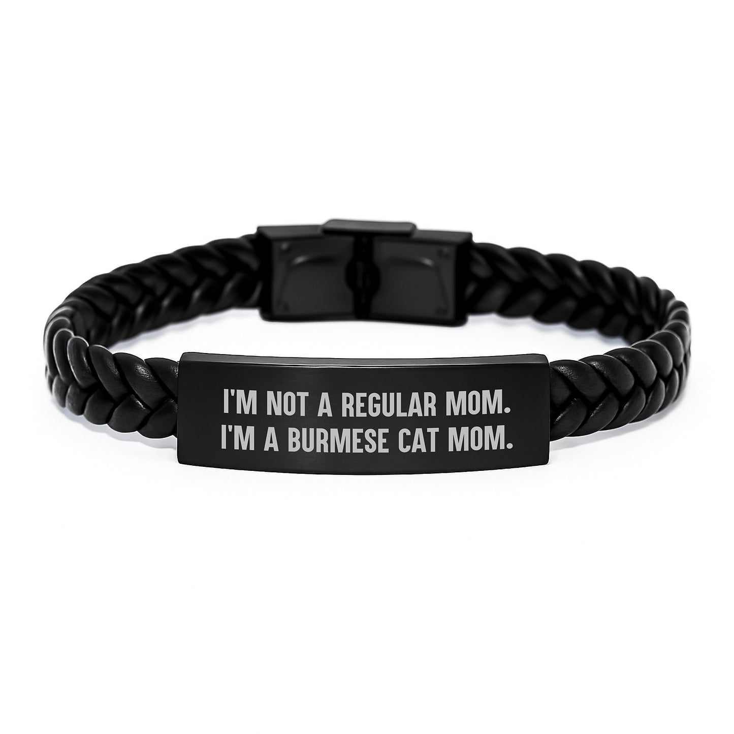 Burmese Cat Mom Inspired Interlaced Leather Bracelet Gifts for Men Graduation Unique Style - Image 1
