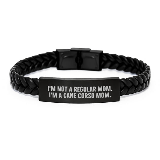 Funny Cane Corso Dog Mom Interlaced Leather Bracelets for Cane Corso Dog Lovers Gifts from Mom to Cane Corso Dog, Unique Graduation Gifts for Her, Him, Family and Friends - Image 1