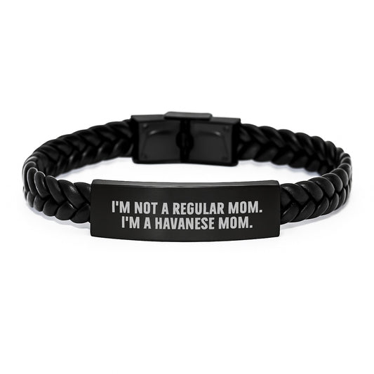 Havanese Dog Mom Funny Gift Interlaced Leather Bracelet for Havanese Dog Lover Women Graduation Unique Gifts from Family to Daughter - Image 1