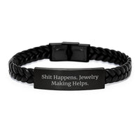 Load image into Gallery viewer, Funny Jewelry Making Help Gifts for Him, Interlaced Leather Bracelet for Men, Christmas Unique Gifts from Friends to Family - Image 1
