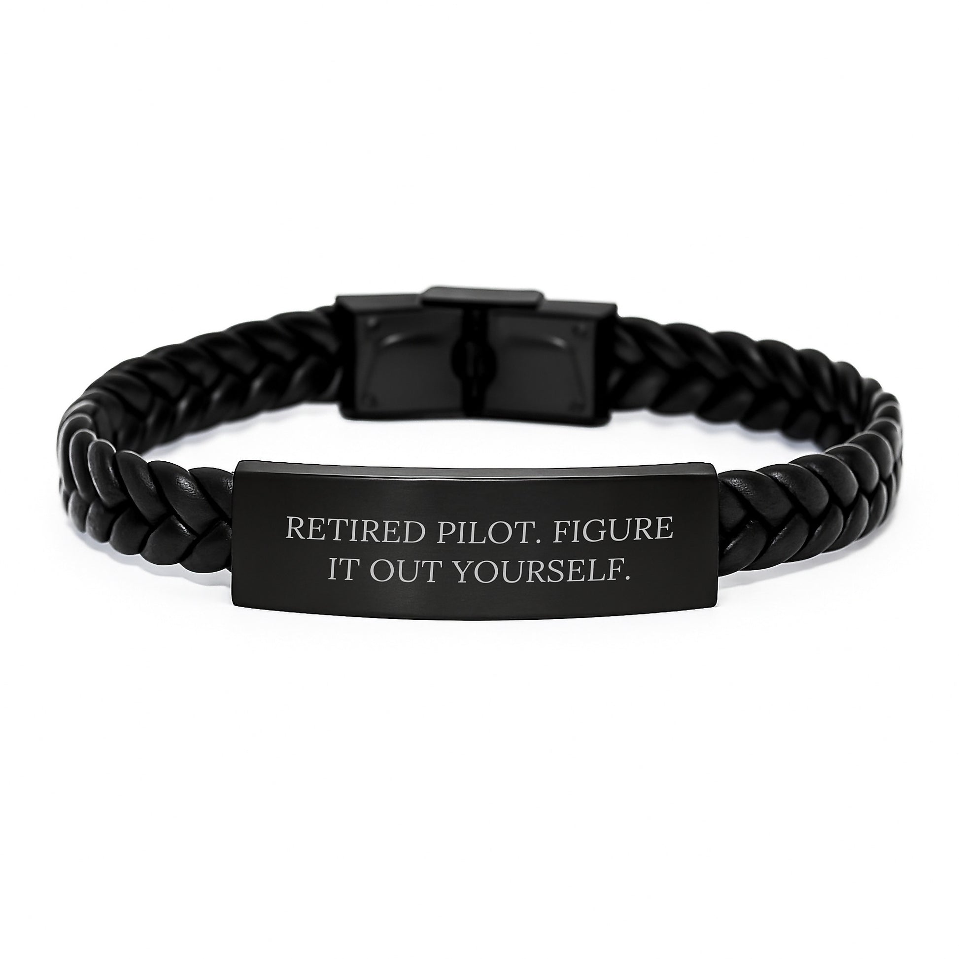 Pilot Interlaced Leather Bracelet Keepsake Birthday Gift for Him - Image 1
