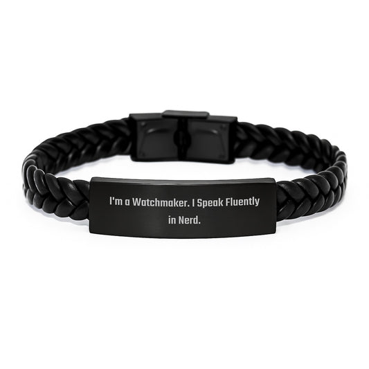 Watchmaker Gift Ideas for Graduation - Funny Interlaced Leather Bracelet Gifts from Friends to Watchmaker Men - Image 1
