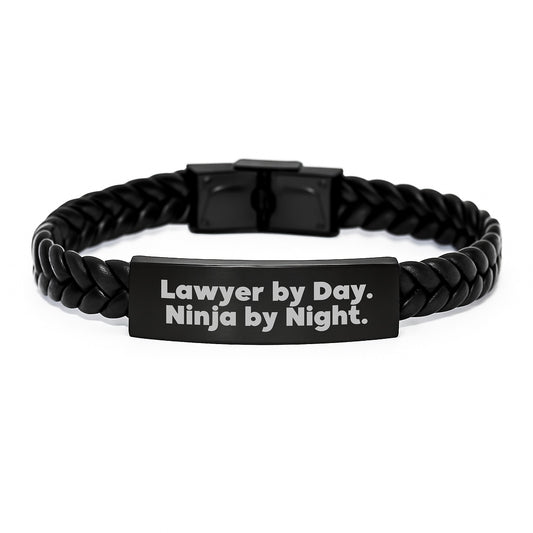 Funny Lawyer Gifts Lawyer By Day Ninja By Night Interlaced Leather Bracelet Men's Graduation Unique Gifts from Family - Image 1