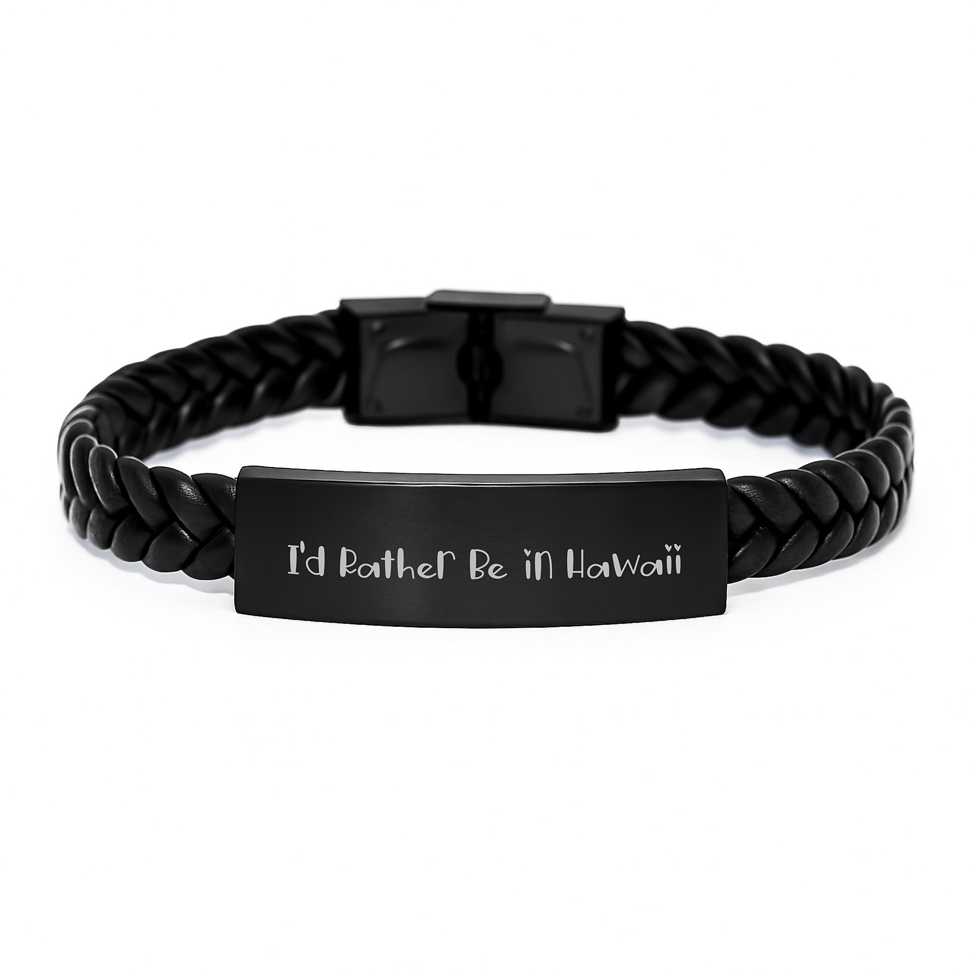 Hawaii Keepsake Interlaced Leather Bracelet for Him Birthday Gift - Image 1