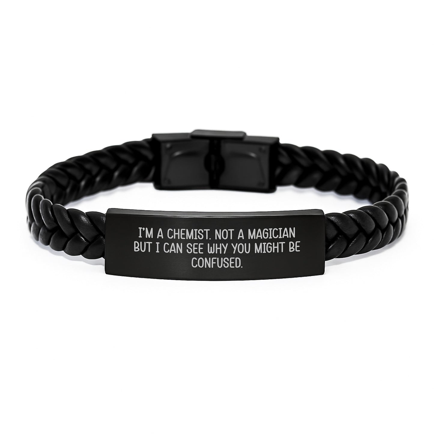 Unique Gifts from Chemist Friends, Funny Graduation Unique Gifts for Chemist Men, Interlaced Leather Bracelet - Image 1