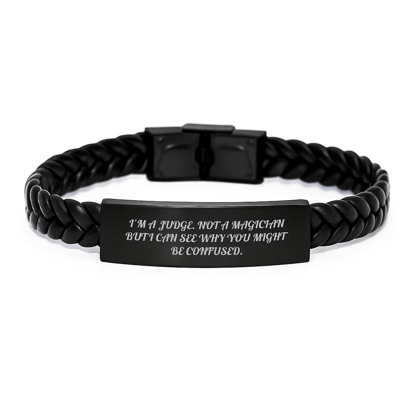 Judge Keepsake Interlaced Leather Bracelet for Him Graduation Gift - Image 1