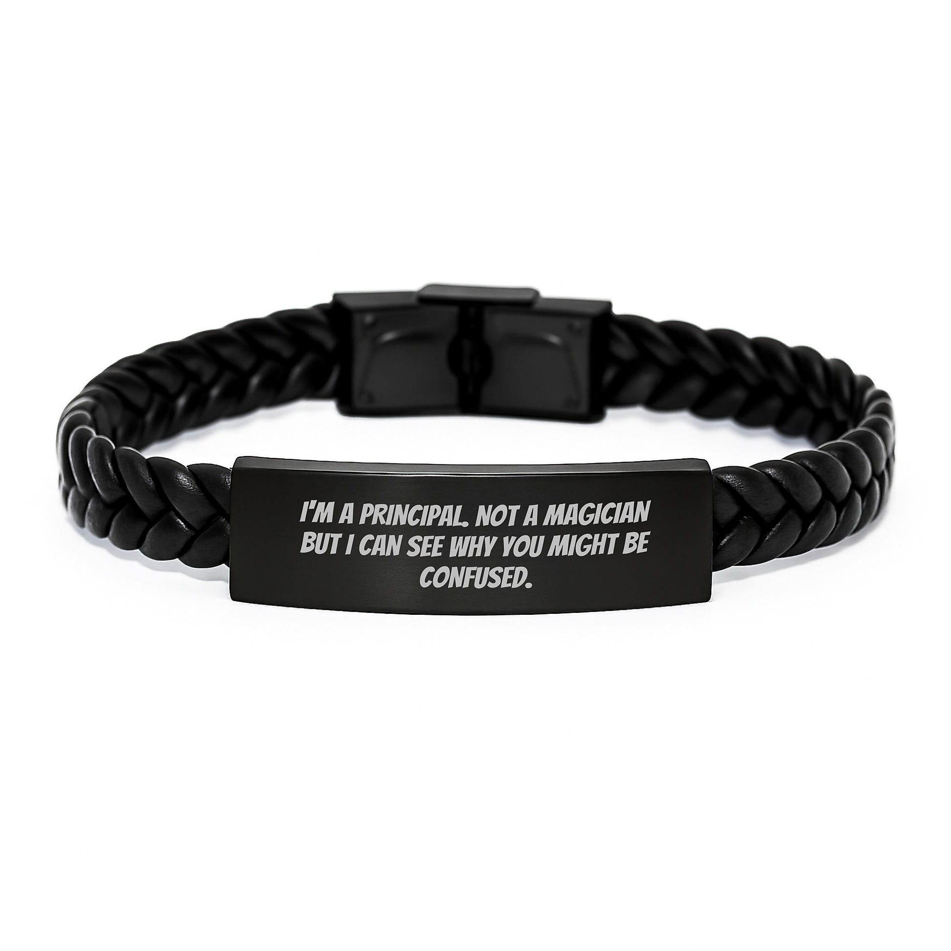 Principal Keepsake Interlaced Leather Bracelet for Him Birthday Gift - Image 1