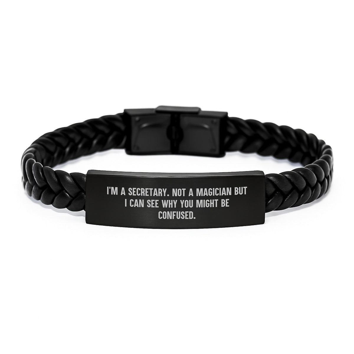 Secretary Humor Gifts from Men to Women Friends Family for Graduation Unique Interlaced Leather Jewelry - Image 1