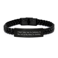 Load image into Gallery viewer, Hunting Humor Interlaced Leather Bracelet, Funny Gifts from Friends for Hunting Enthusiasts, Inspirational Hunting Quotes, Birthday Unique Gifts for Men, Hunting Accessories - Image 1
