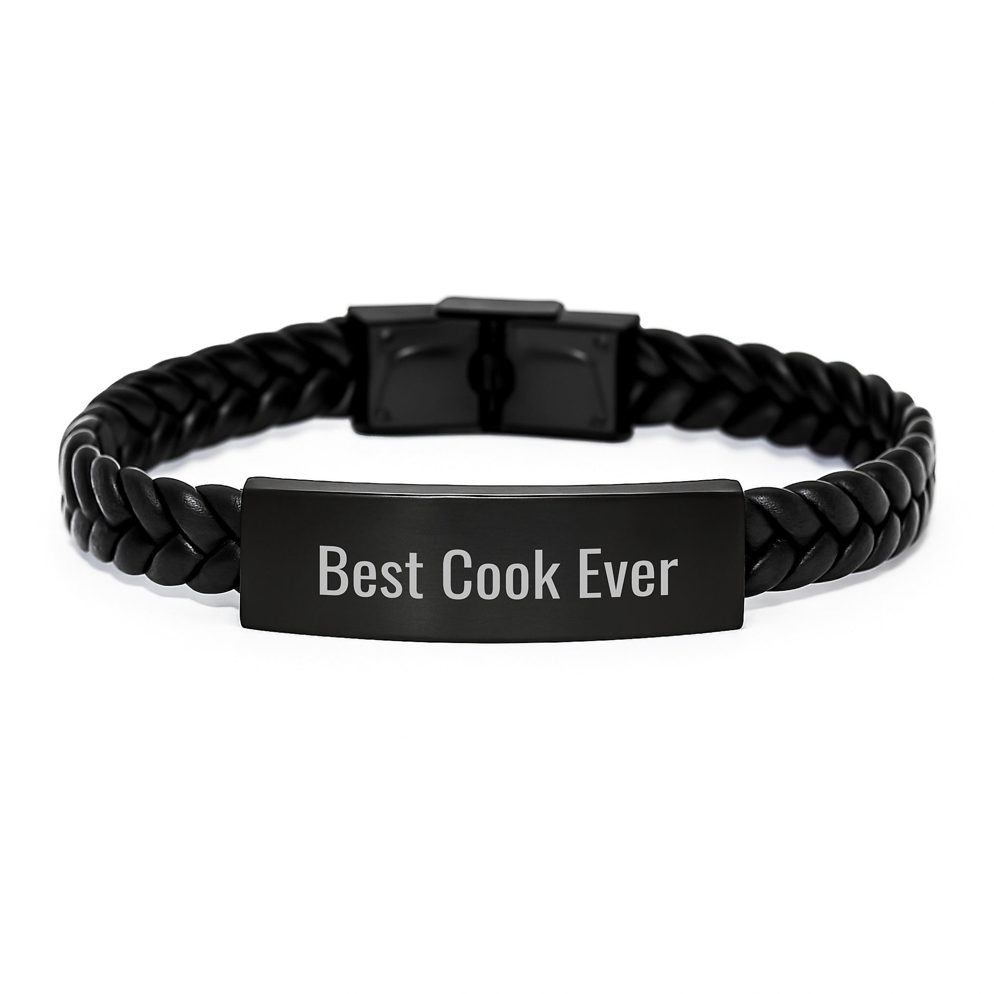 Best Cook Ever Keepsake Interlace Leather Bracelet for Him Birthday Gift - Image 1