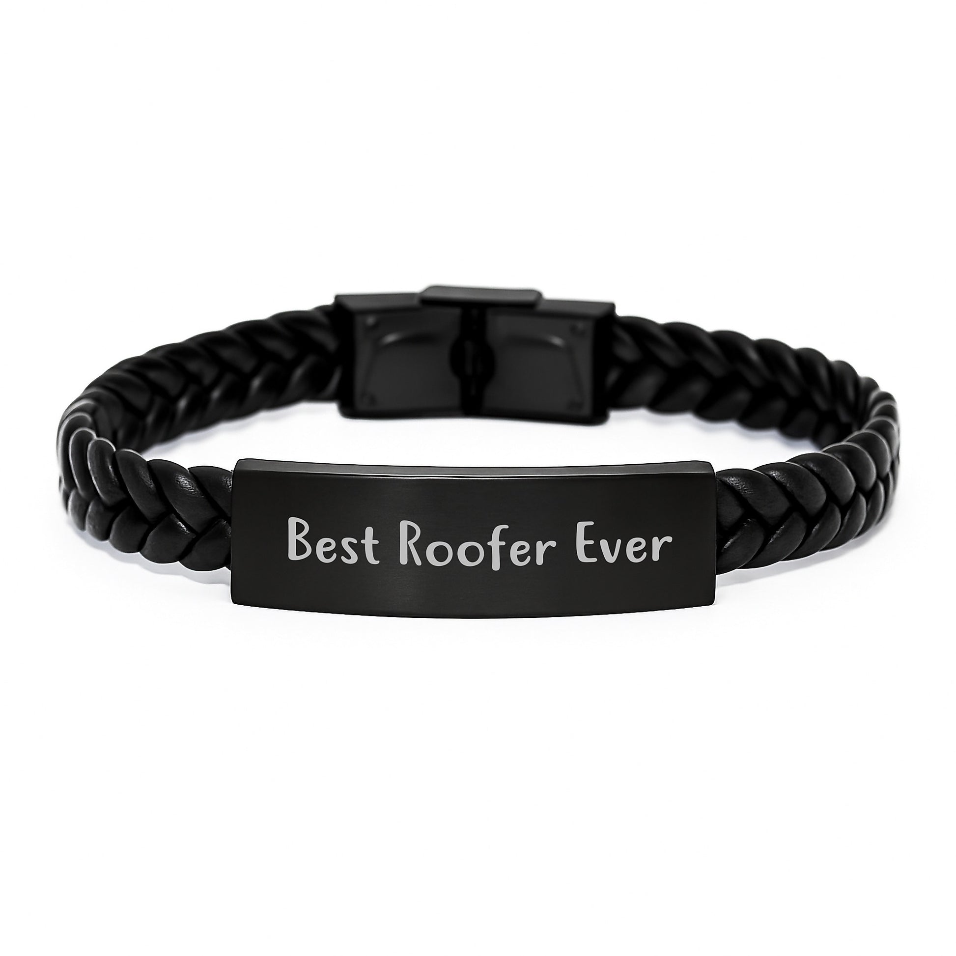 Birthday Gift Best Roofer Ever Interlaced Leather Bracelet for Her - Image 1