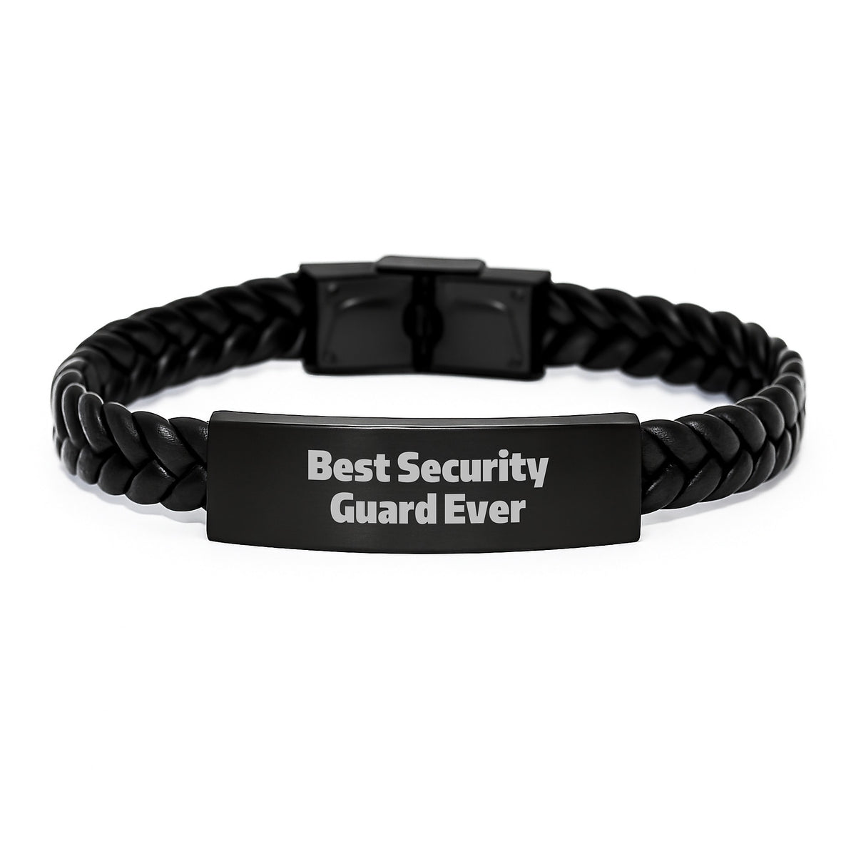 Admirable Security Guard Ever Interlaced Leather Bracelet Gift - Image 1