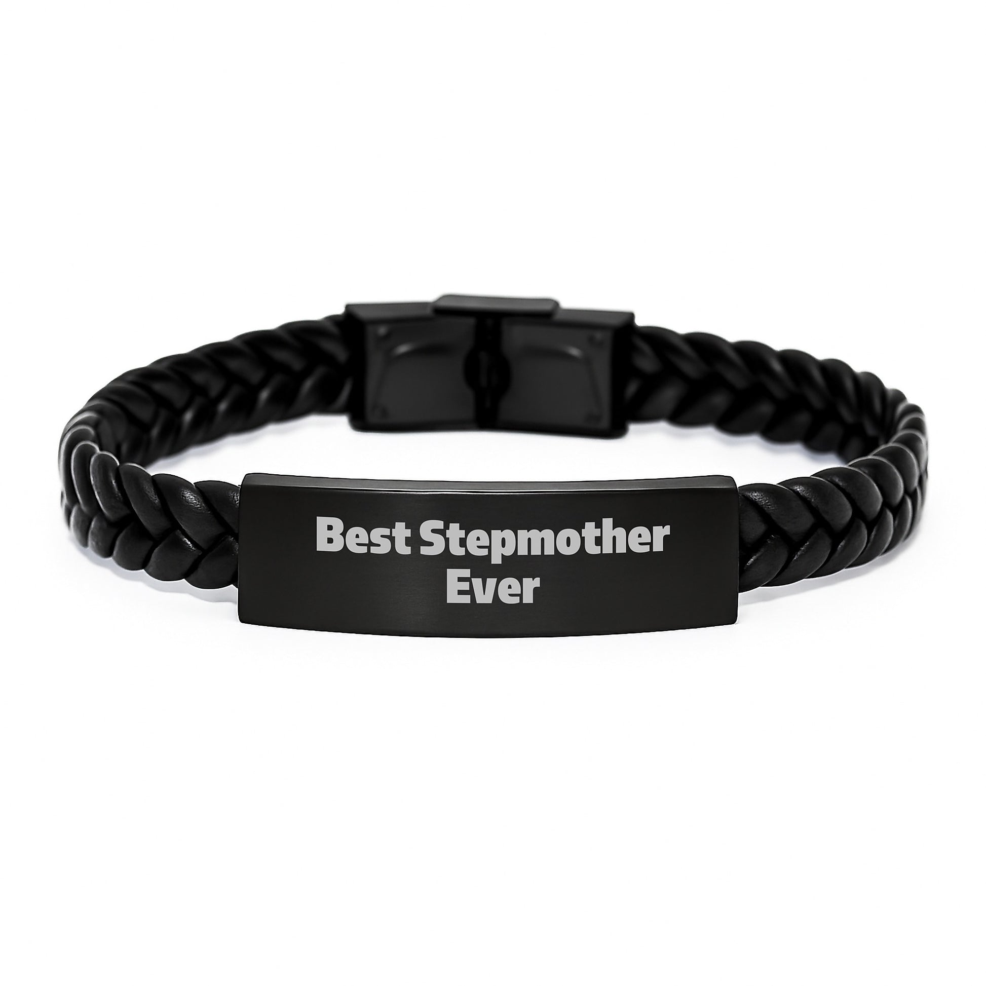 Best Stepmother Ever Keepsake Leather Bracelet for Him Birthday Gift - Image 1