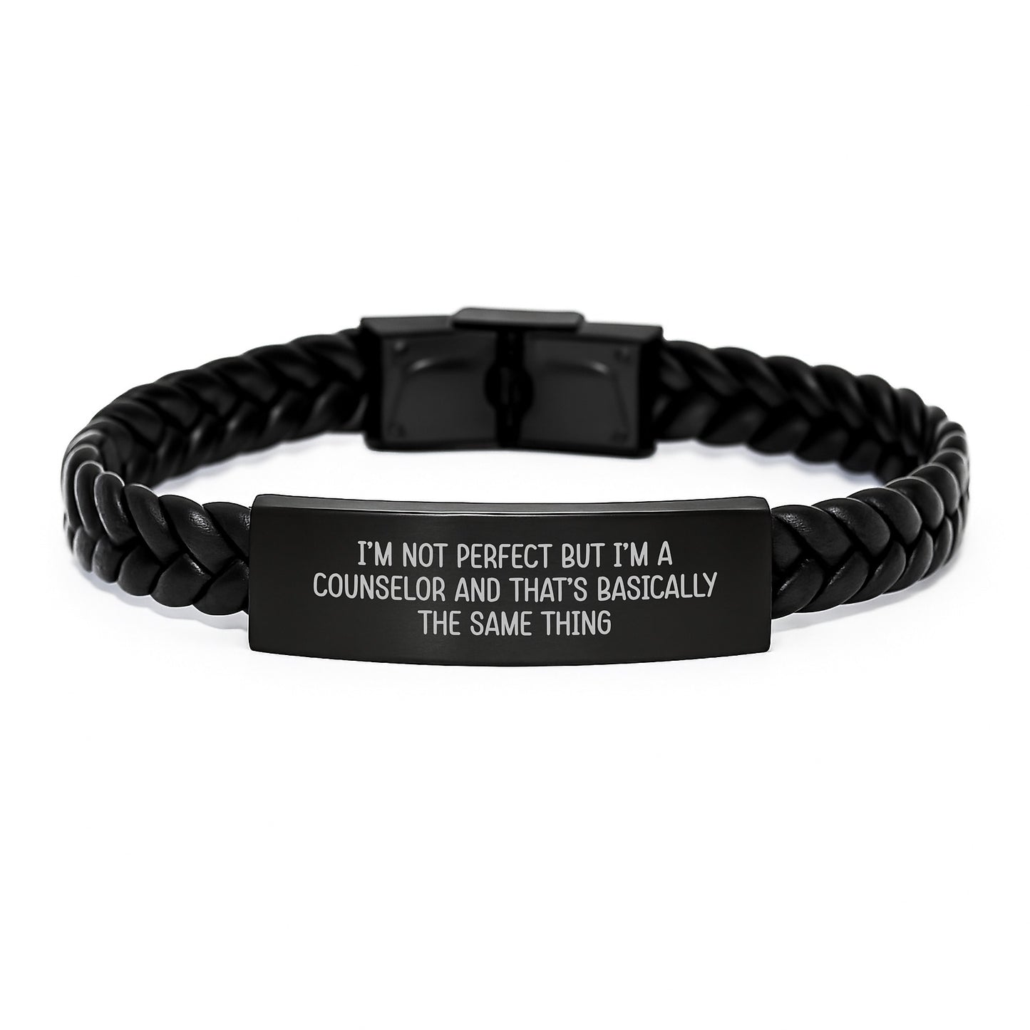 Counselor Interlaced Leather Bracelet Keepsake Birthday Gift for Him - Image 1