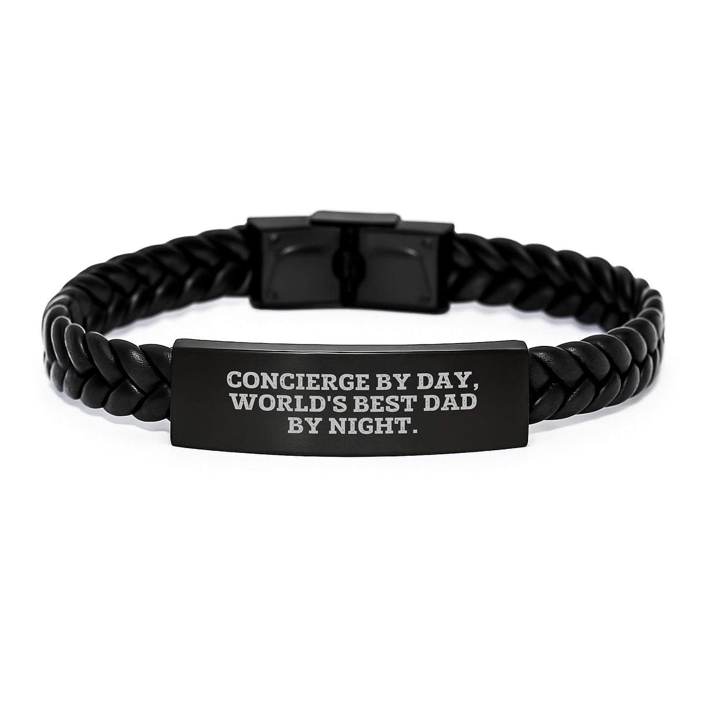 Concierge Keepsake Interlaced Leather Bracelet for Him Birthday Gift - Image 1