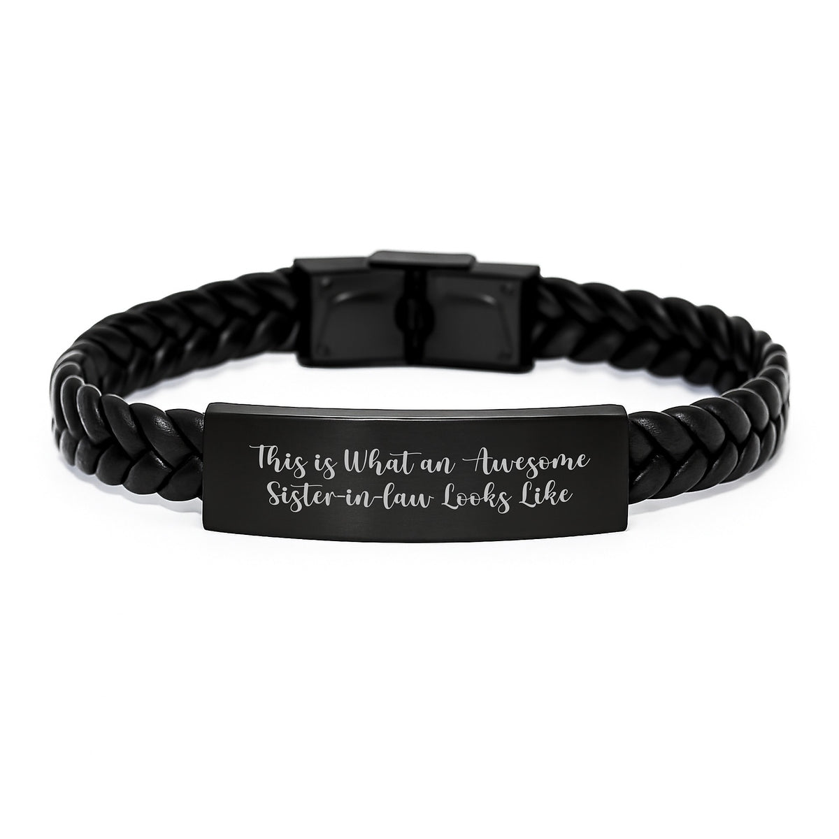 Funny Sister-in-law Gifts, This Is What An Awesome Sister-in-law Looks Like, Interlaced Leather Bracelet for Sister-in-law, Gifts from Men to Sister-in-law, Unique Graduation Gifts - Image 1