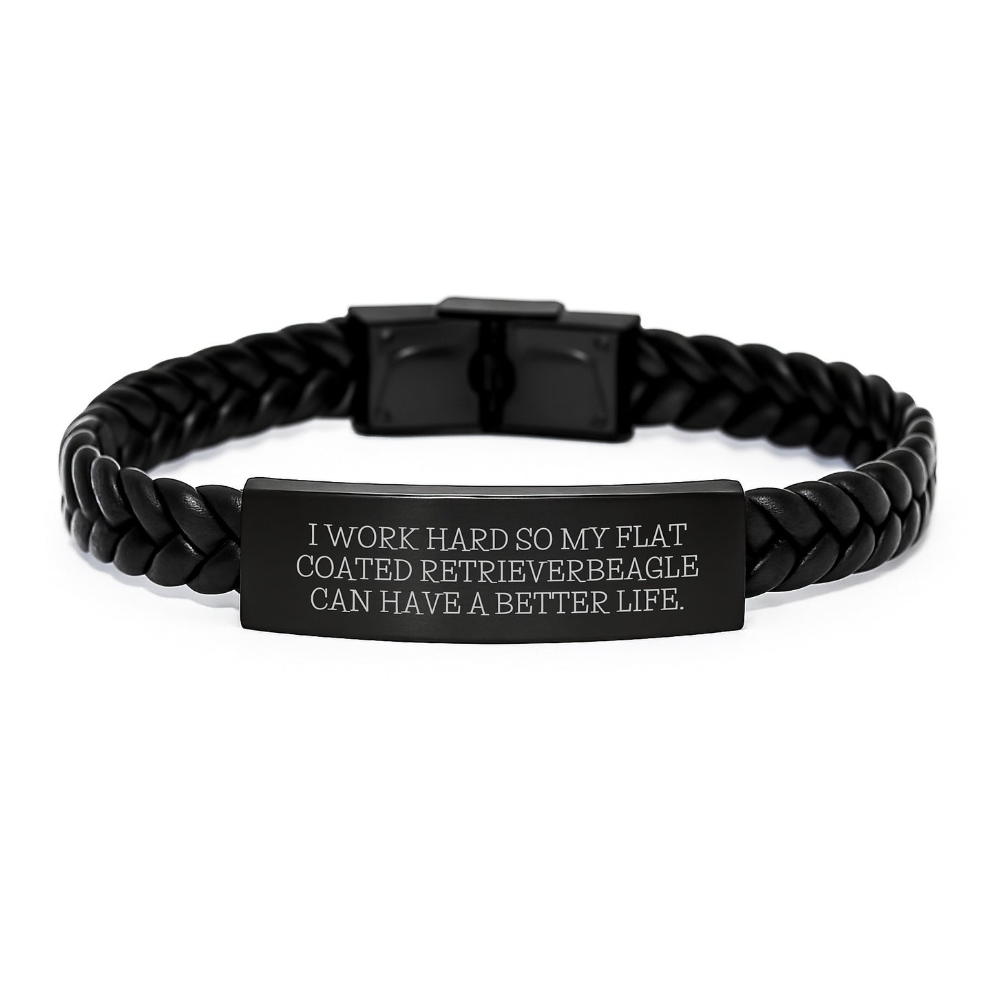 Funny Flat Coated Retriever Dog Gifts, Inspirational Quote Interlaced Leather Bracelet, Gifts from Friends for Flat Coated Retriever Dog Lovers' Birthday Unique Gifts - Image 1