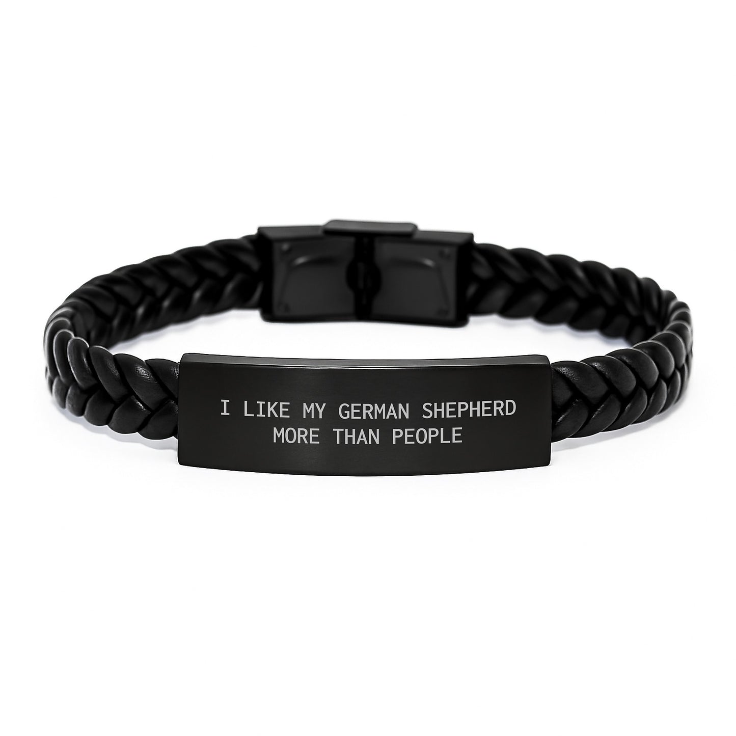 Funny German Shepherd Dog Lover Gifts from Men to Friends Unique Birthday Unique Gifts Interlaced Leather Bracelet for German Shepherd Dog Enthusiasts - Image 1