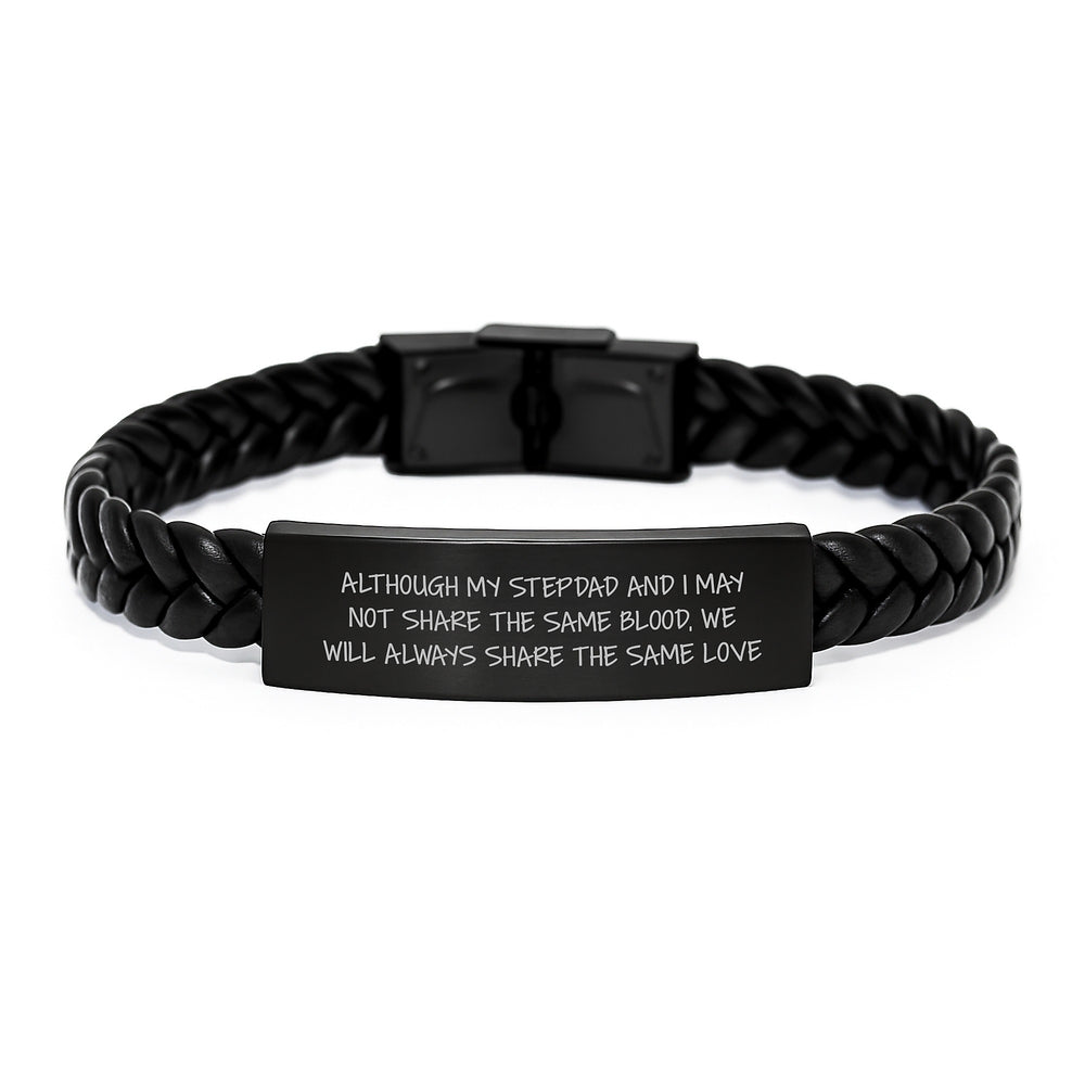 Inspirational Stepdad Gifts, Interlaced Leather Bracelet, Gifts from Men to Stepdad, Gifts for Stepdad, Unique Graduation Gifts for Stepdad, Share the Same Love - Image 1