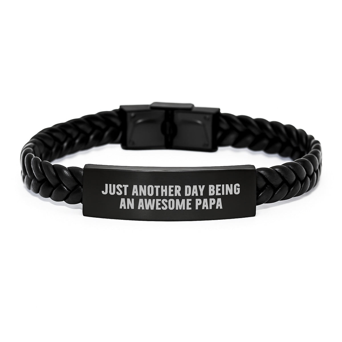 Papa's Awesome Interlaced Leather Bracelet Gifts from Friends for Graduation, Inspirational Quotes, Unique Men's Accessories - Image 1