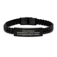 Load image into Gallery viewer, Database Administrator Gifts, Funny Quote Interlaced Leather Bracelet, Gifts from Men for Database Administrator Friends, Unique Graduation Unique Gifts for Him - Image 1
