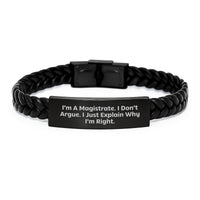 Load image into Gallery viewer, Magistrate Gifts, Inspirational Quotes Interlaced Leather Bracelet, Funny, Graduation Unique Gifts from Friends to Magistrate - Image 1

