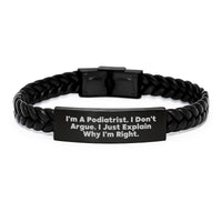 Load image into Gallery viewer, Funny Podiatrist Gifts from Men to Female Podiatrist Interlaced Leather Bracelet with Inspirational Quote for Graduation Unique Gifts - Image 1
