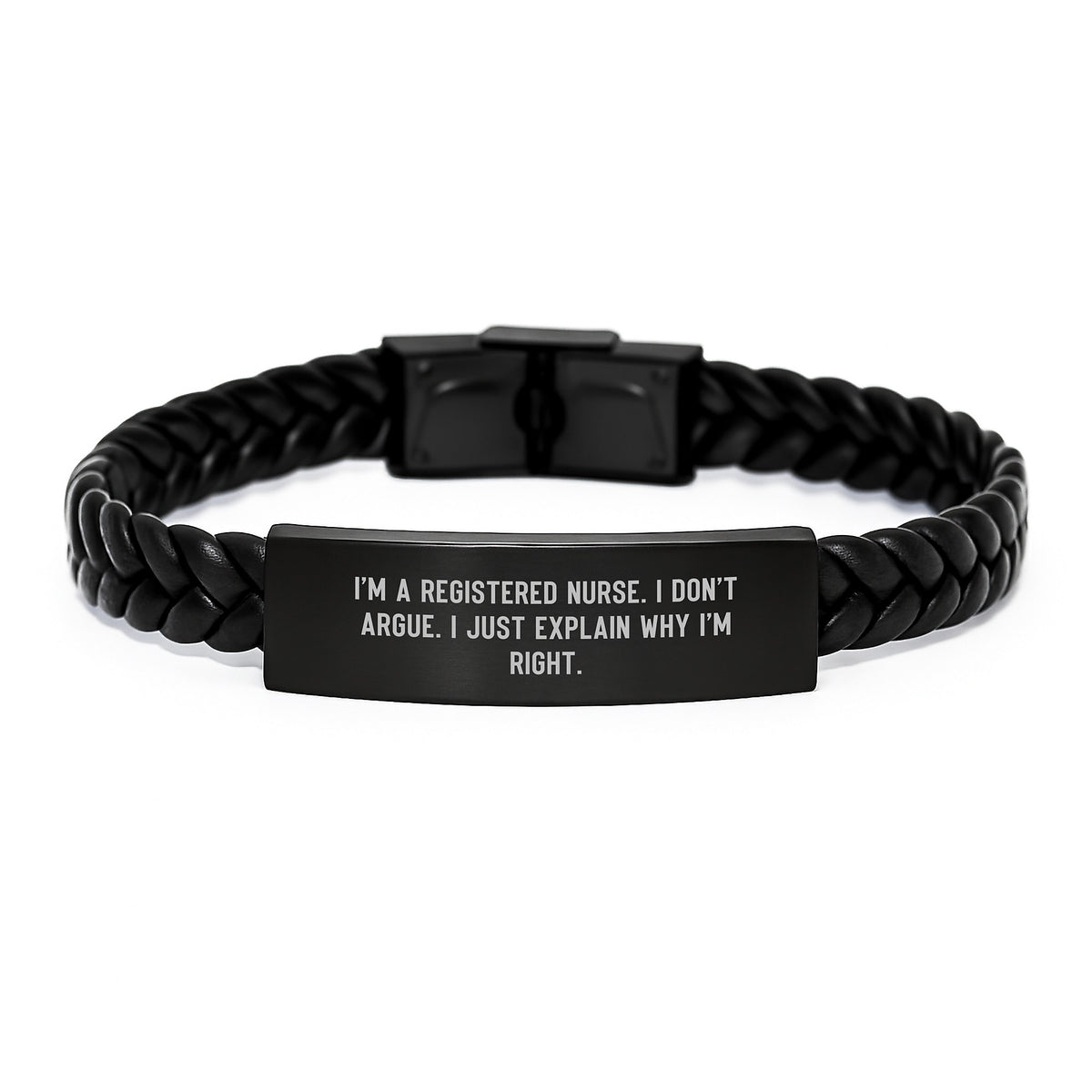 Registered Nurse Gifts, Funny Quote, Interlaced Leather Bracelet for Graduation, Gifts from Family, Gifts for Registered Nurse - Image 1