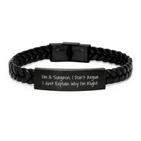 Load image into Gallery viewer, Surgeon Humor Interlaced Leather Bracelet Gifts for Men from Family, Friends, Coworkers, Unique Graduation - Image 1
