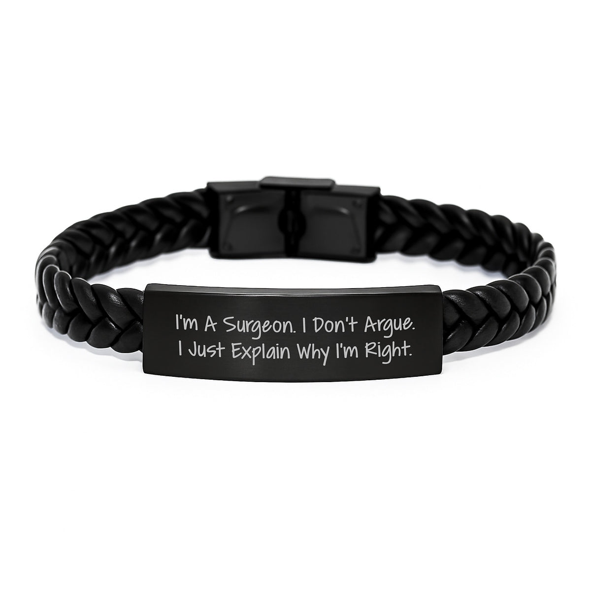 Surgeon Humor Interlaced Leather Bracelet Gifts for Men from Family, Friends, Coworkers, Unique Graduation - Image 1