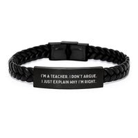 Load image into Gallery viewer, Funny Teacher Gifts from Friends, Gifts for Teacher, Interlaced Leather Bracelet, Graduation Unique Gifts - Image 1
