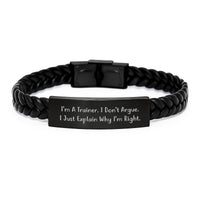 Load image into Gallery viewer, Trainer Gifts from Friends, Inspirational Interlaced Leather Bracelet for Trainer, Funny Quote for Graduation Unique Gifts - Image 1
