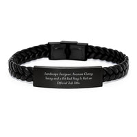 Load image into Gallery viewer, Landscape Designer Gifts from Friends, Unique Interlaced Leather Bracelets for Him and Her, Funny Quote, Graduation Unique Gifts - Image 1
