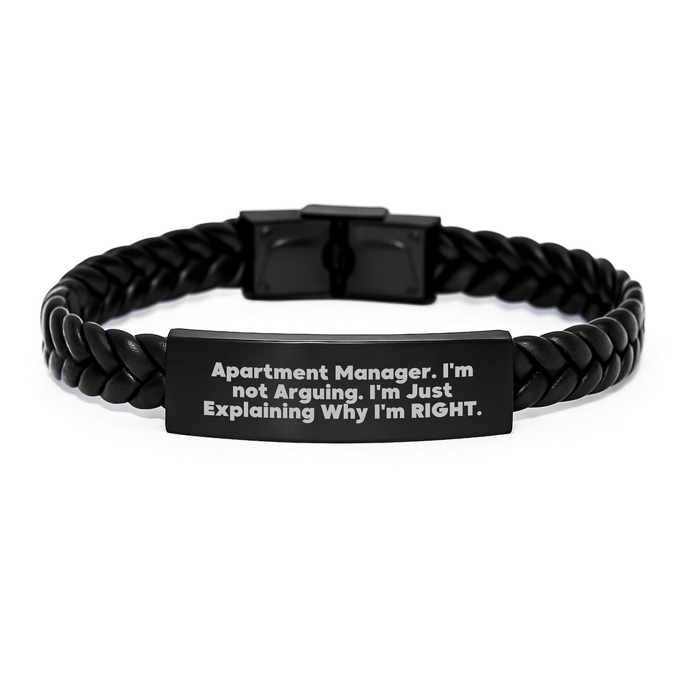 Apartment Manager Humor Gifts from Friends - 'I'm Not Arguing...' Interlaced Leather Graduation Unique Gifts for Apartment Manager - Image 1