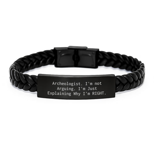 Archeologist Humor Interlaced Leather Graduation Gift from Friends for Men, Funny Inspirational Quote, 7.87 inches - Image 1
