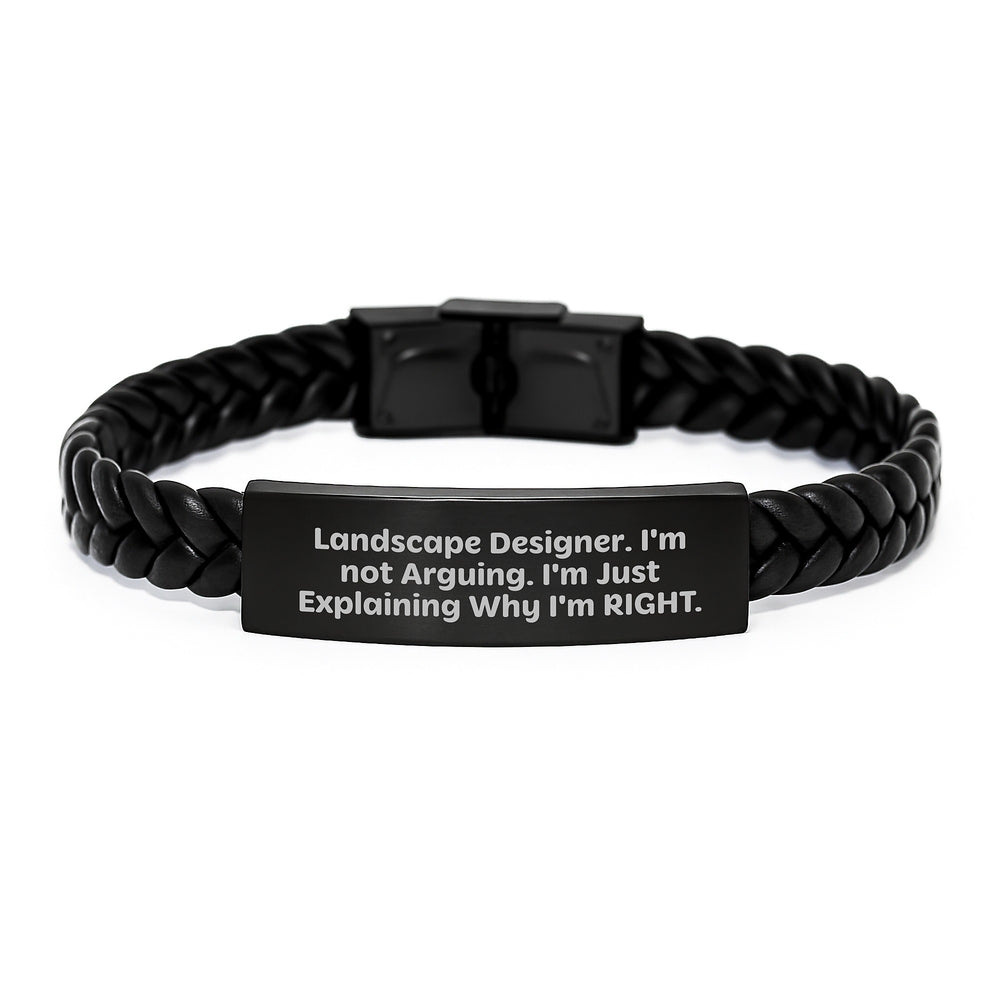 Landscape Designer Humor Interlaced Leather Bracelet, Gifts from Friends to Landscape Designer, Unique Graduation Gift for Men or Women, Funny Quote Inspired - Image 1