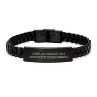 Load image into Gallery viewer, General Manager Funny Gift Interlaced Leather Bracelet for Birthday &#39;I Can&#39;t Fix Stupid But I&#39;m A Fairly Decent General Manager&#39; Gifts from Friends to General Manager - Image 1
