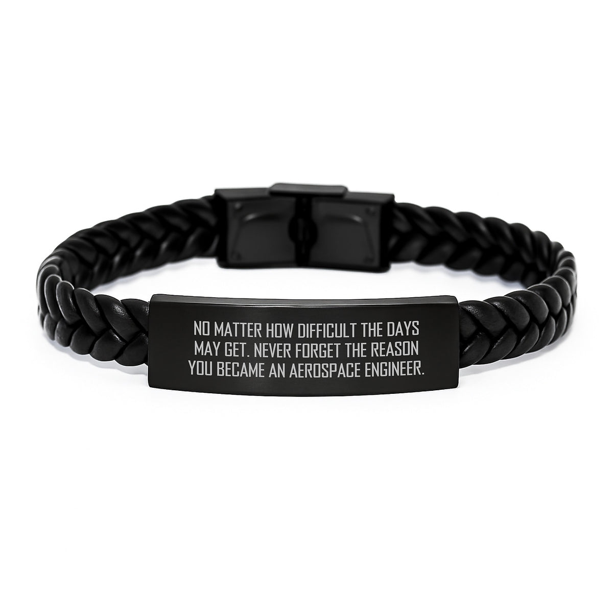 Inspiring Aerospace Engineer Gifts from Friends, Coworkers, Men, or Family - Aerospace Engineer Interlaced Leather Bracelet, Funny Quote, Christmas Unique Gifts - Image 1