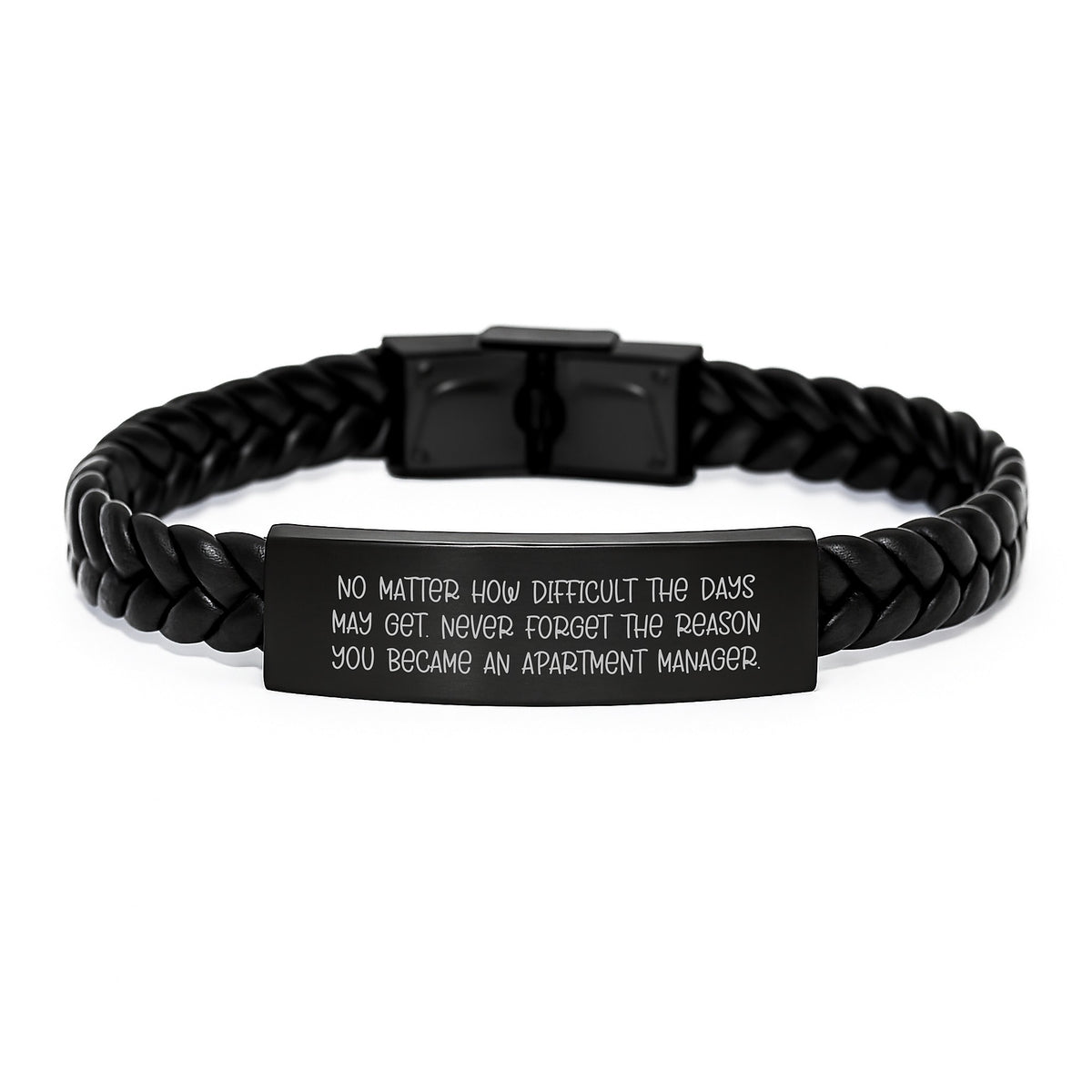 Inspirational Quote Interlaced Leather Apartment Manager Gifts from Friends to Apartment Manager, Perfect Graduation Unique Gifts for Men Women - Image 1