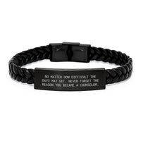 Load image into Gallery viewer, Inspirational Counselor Gifts from Friends - Interlaced Leather Bracelet for Birthday - Image 1
