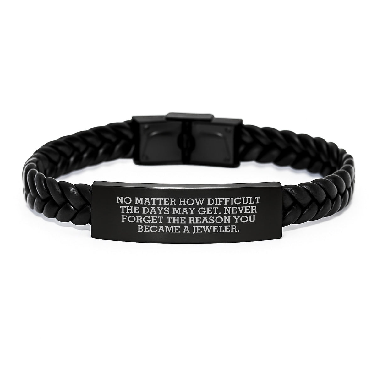 Inspiring Jeweler Gifts for Him, Christmas Unique Interlaced Leather Bracelet with Funny Quote, Gifts from Friends, Family, or Coworkers - Image 1