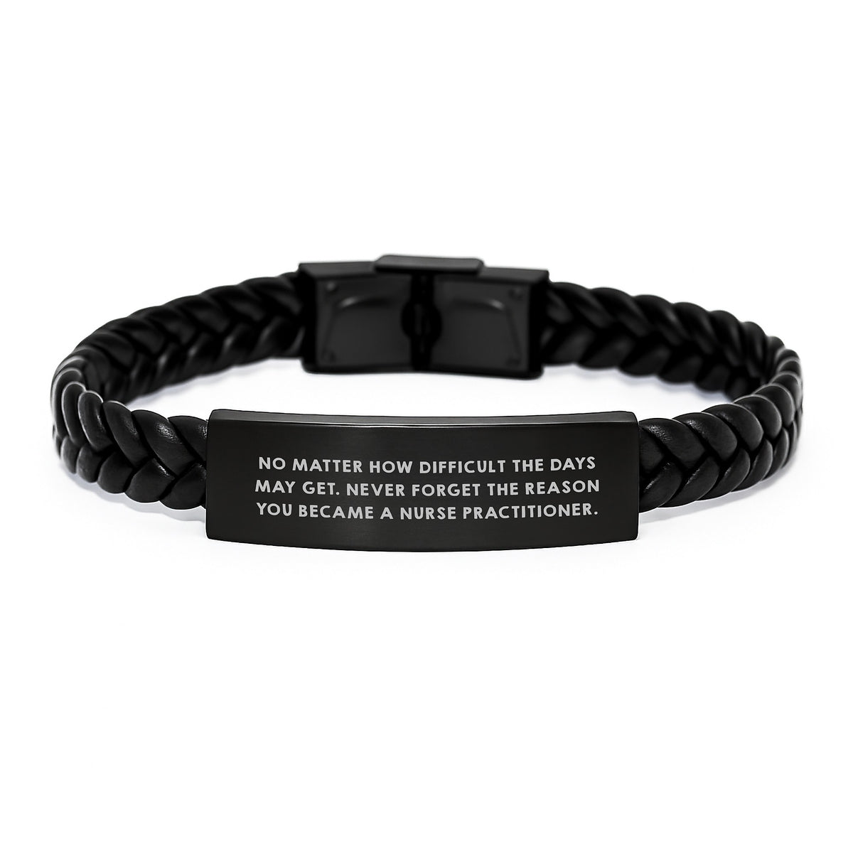 Nurse Practitioner Inspirational Quote Interlaced Leather Bracelet Gifts from Friends for Birthday Unique Presents - Image 1