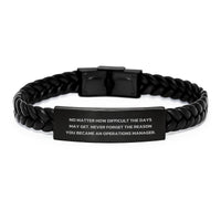 Load image into Gallery viewer, Gifts for Operations Manager, Inspirational Interlaced Leather Bracelet, Christmas Unique Gifts from Family - Image 1

