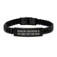 Load image into Gallery viewer, Funny Sweetheart Gifts from Men, Interlaced Leather Bracelet with Engraved Quote, Perfect Christmas Unique Gifts for Sweetheart - Image 1
