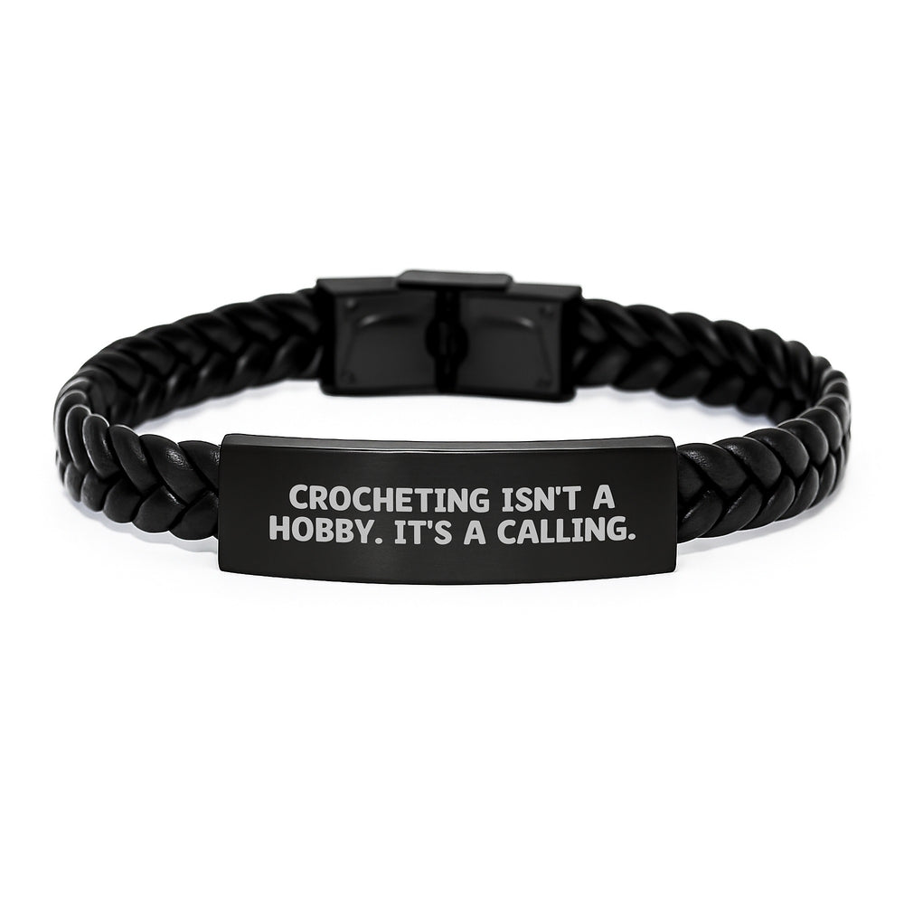 Handcrafted Crocheting Interlaced Leather Bracelet Gifts from Friends for Crocheting Enthusiasts This Christmas - Image 1